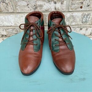 Danexx Brown and Green Women's Ankle Boots